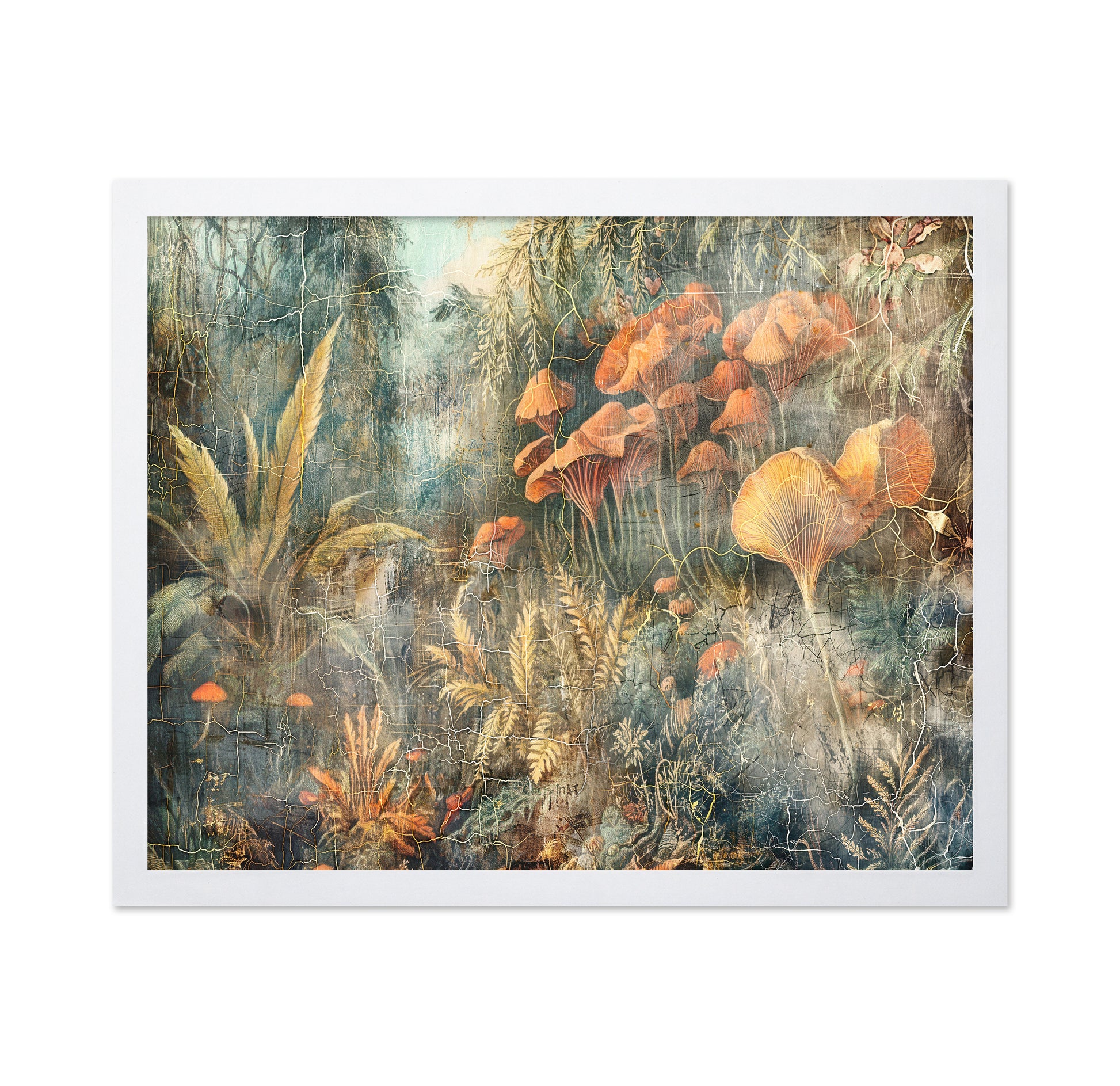 Vintage Tropical Jungle Mushrooms
