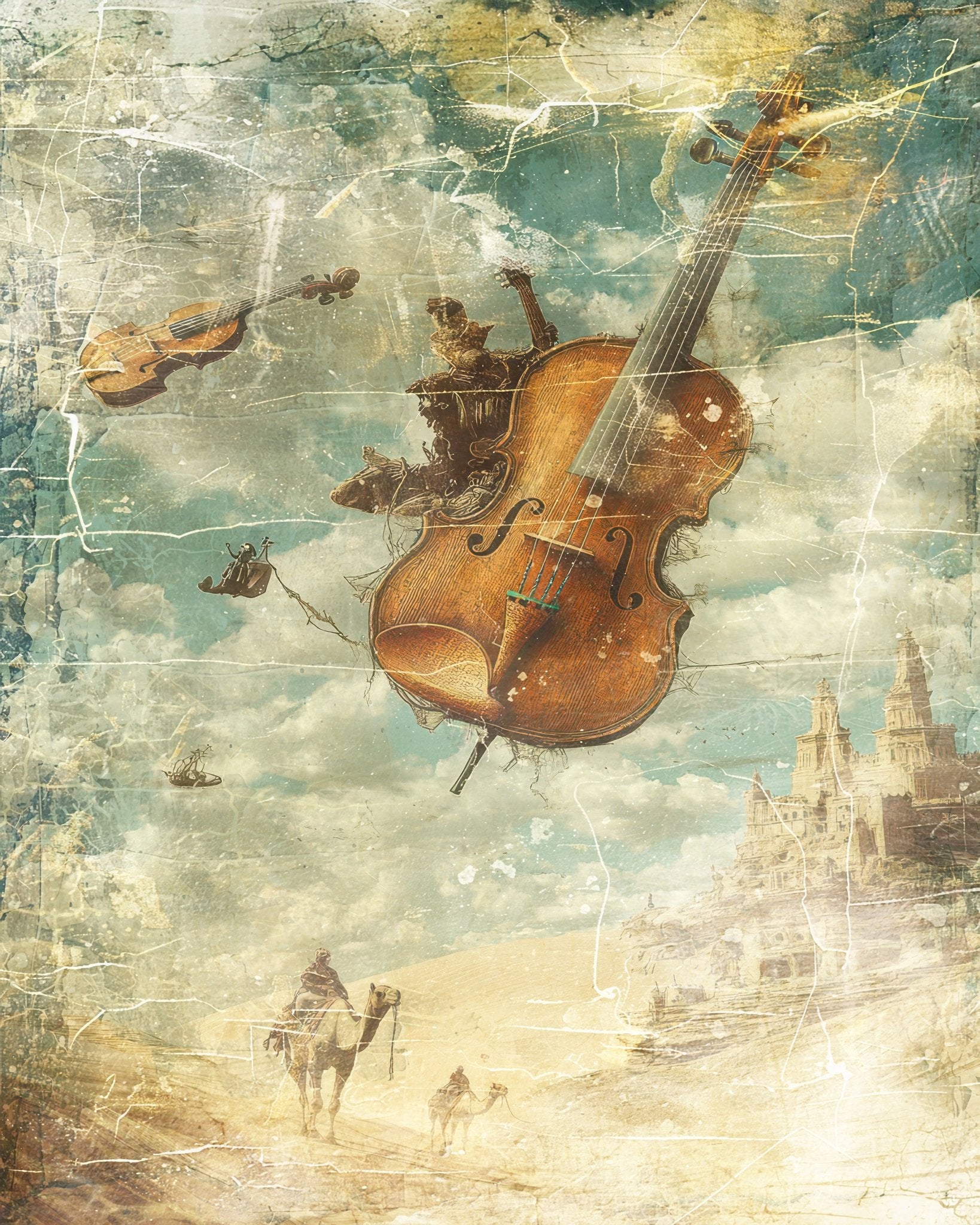 Surreal Floating Violin