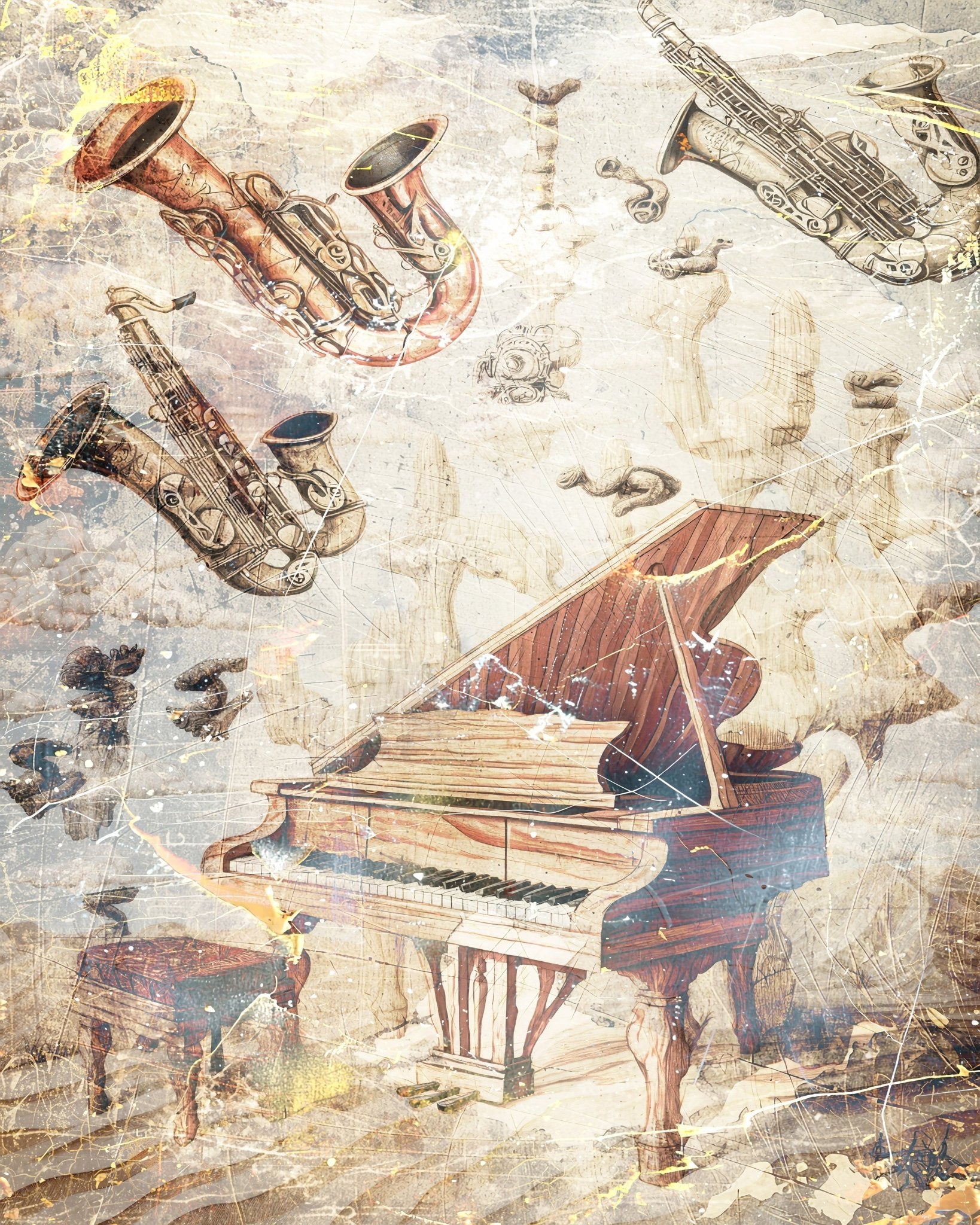Surreal Vintage Piano