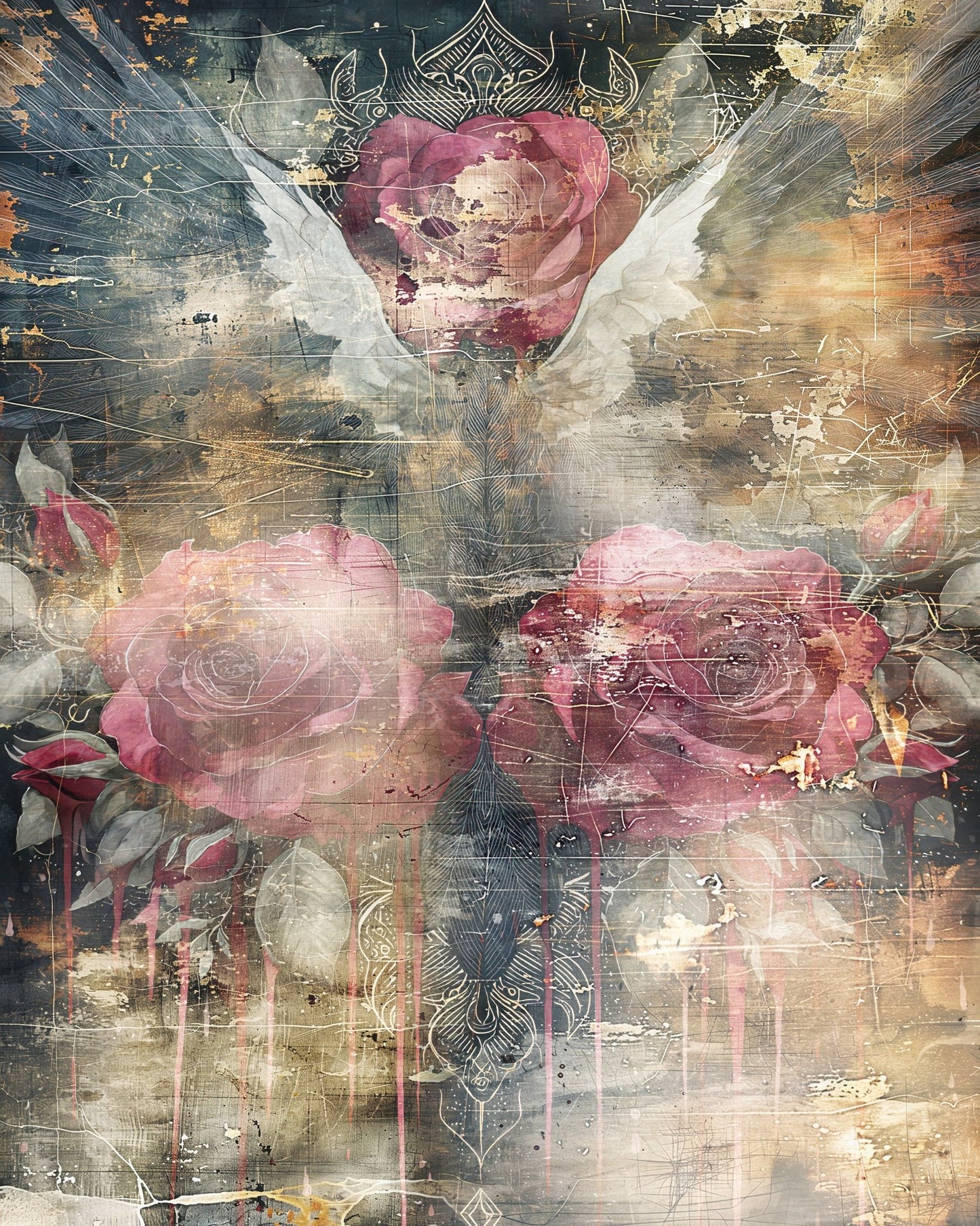 Gothic Rose Abstract Art