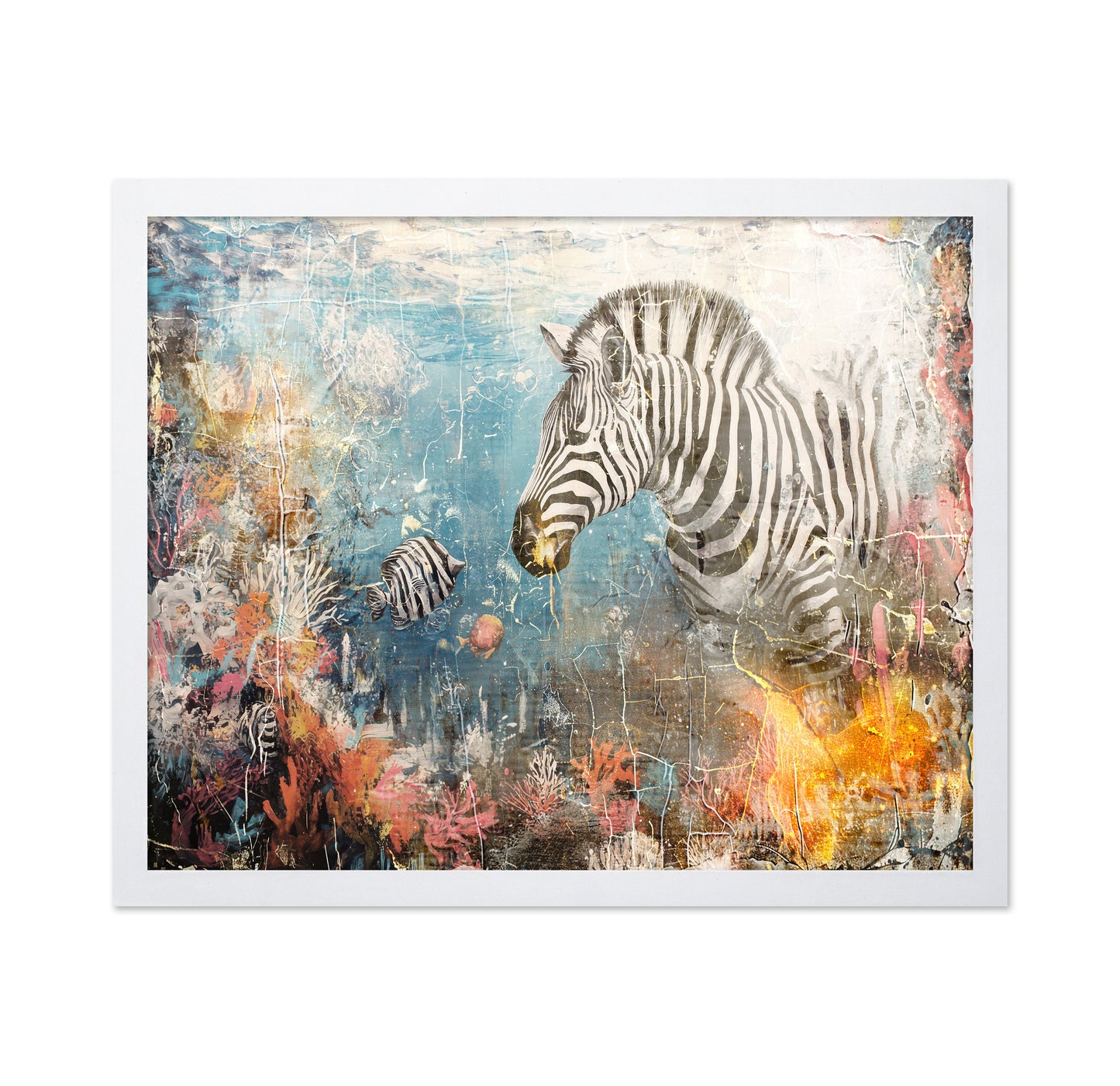 Surreal Zebra Ocean Scene
