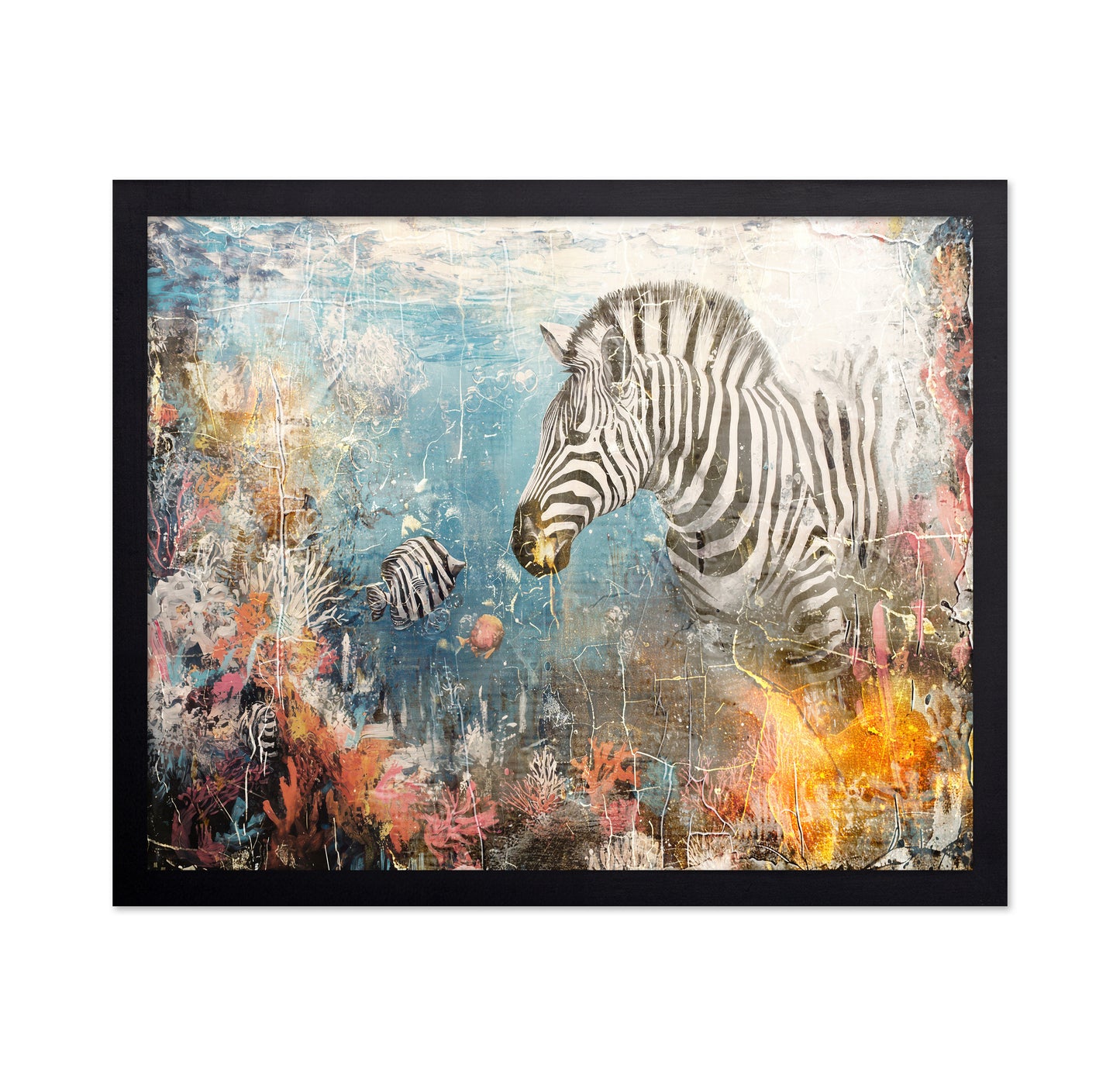 Surreal Zebra Ocean Scene