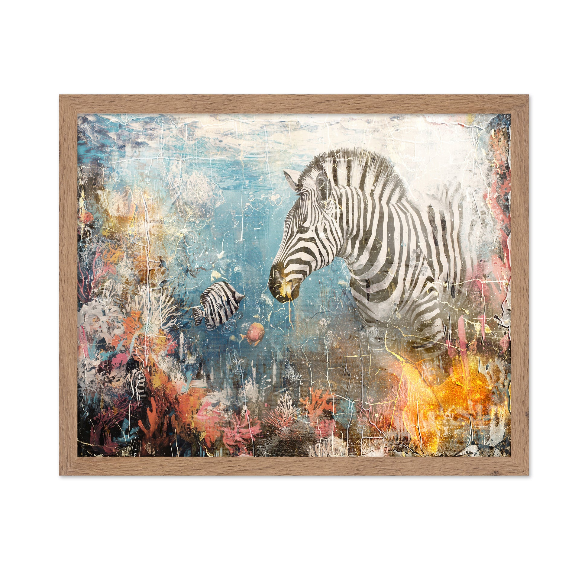 Surreal Zebra Ocean Scene