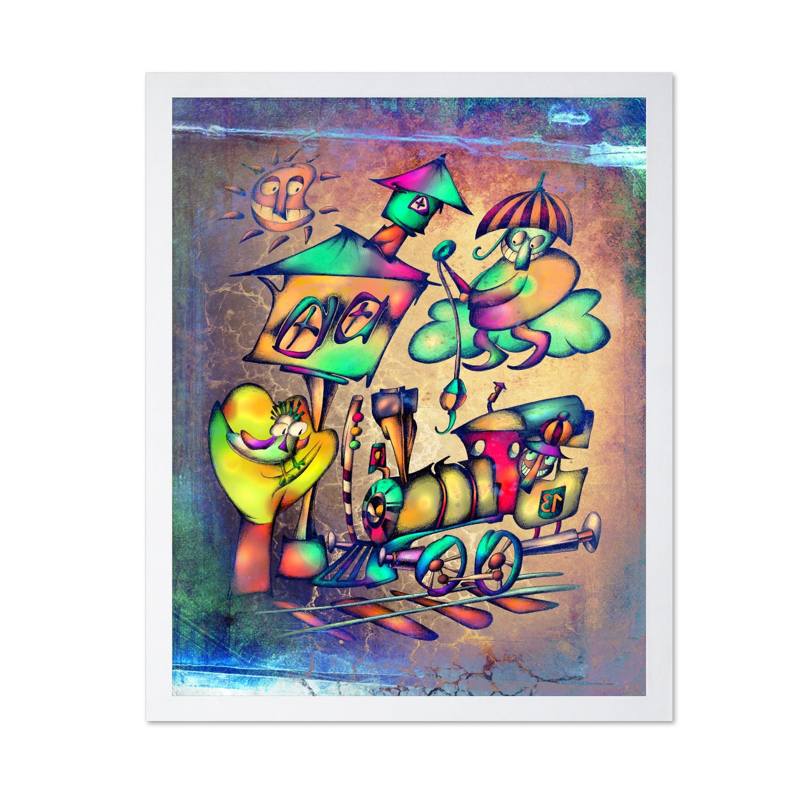 Whimsical Train Scene