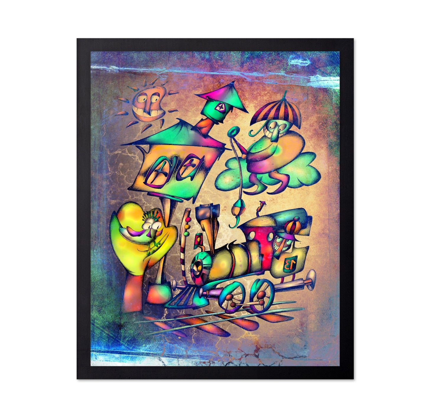 Whimsical Train Scene