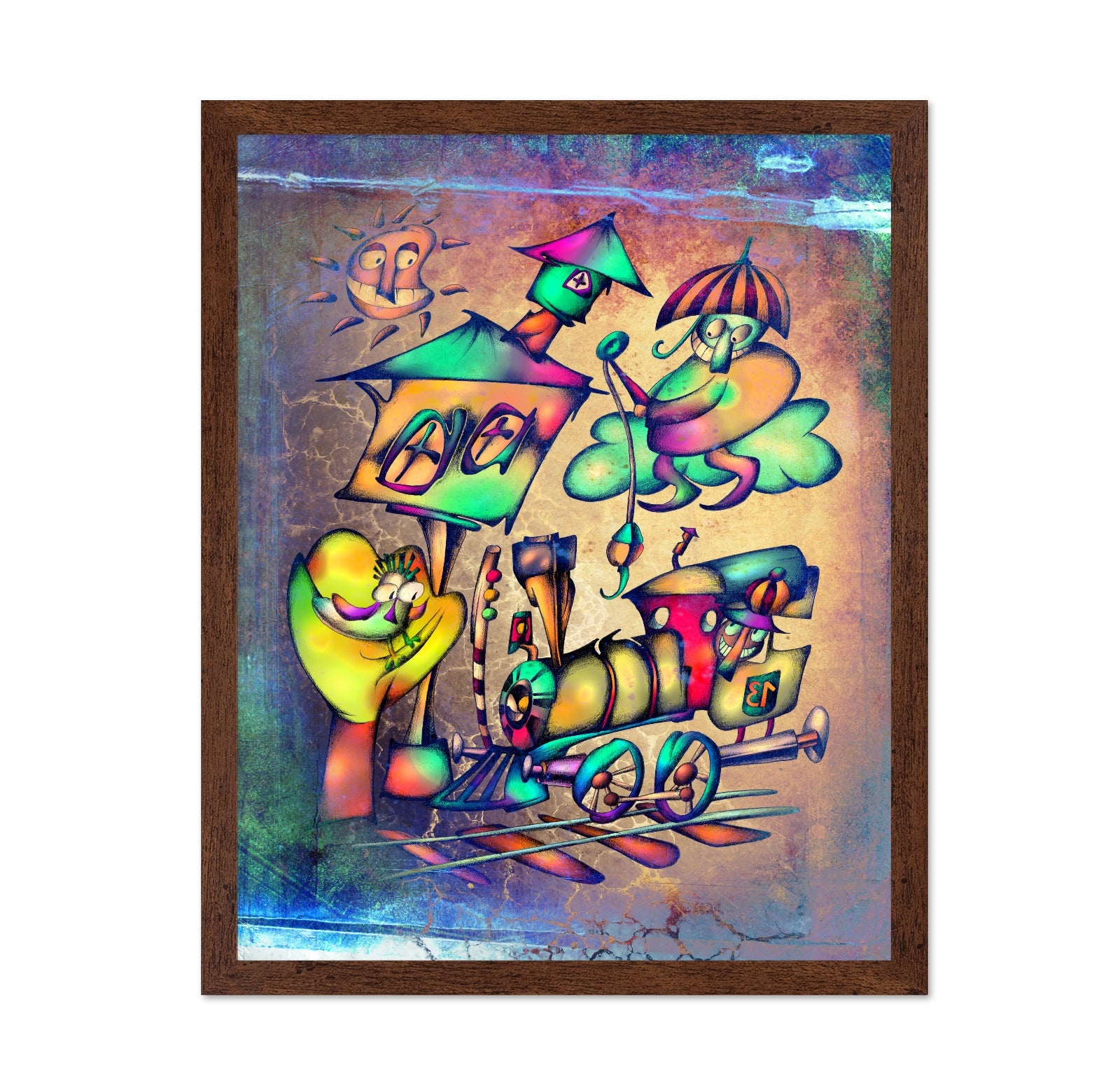 Whimsical Train Scene