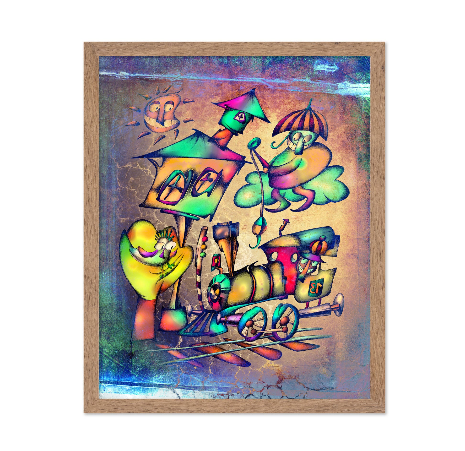 Whimsical Train Scene