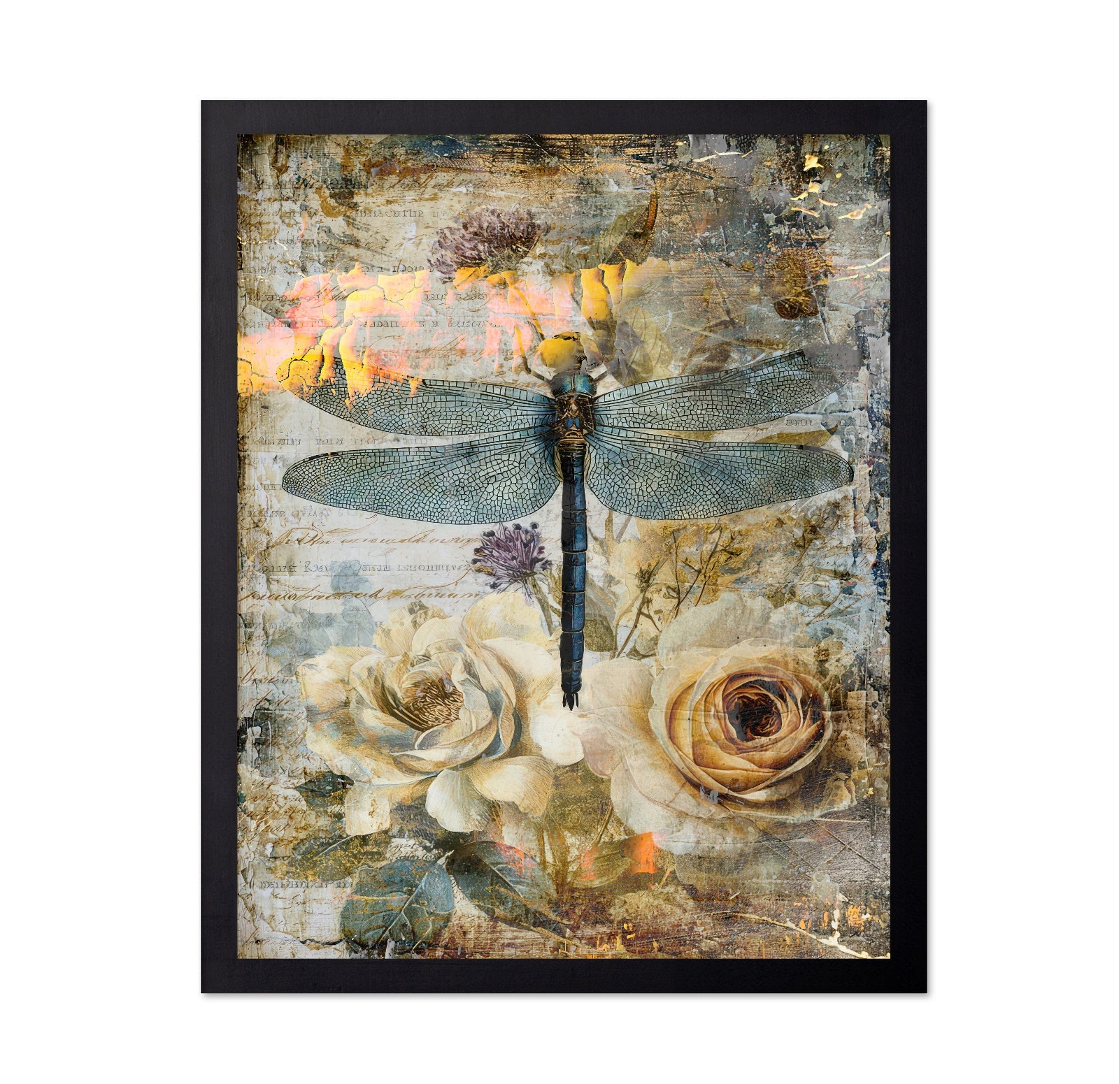 Vintage Dragonfly Floral
