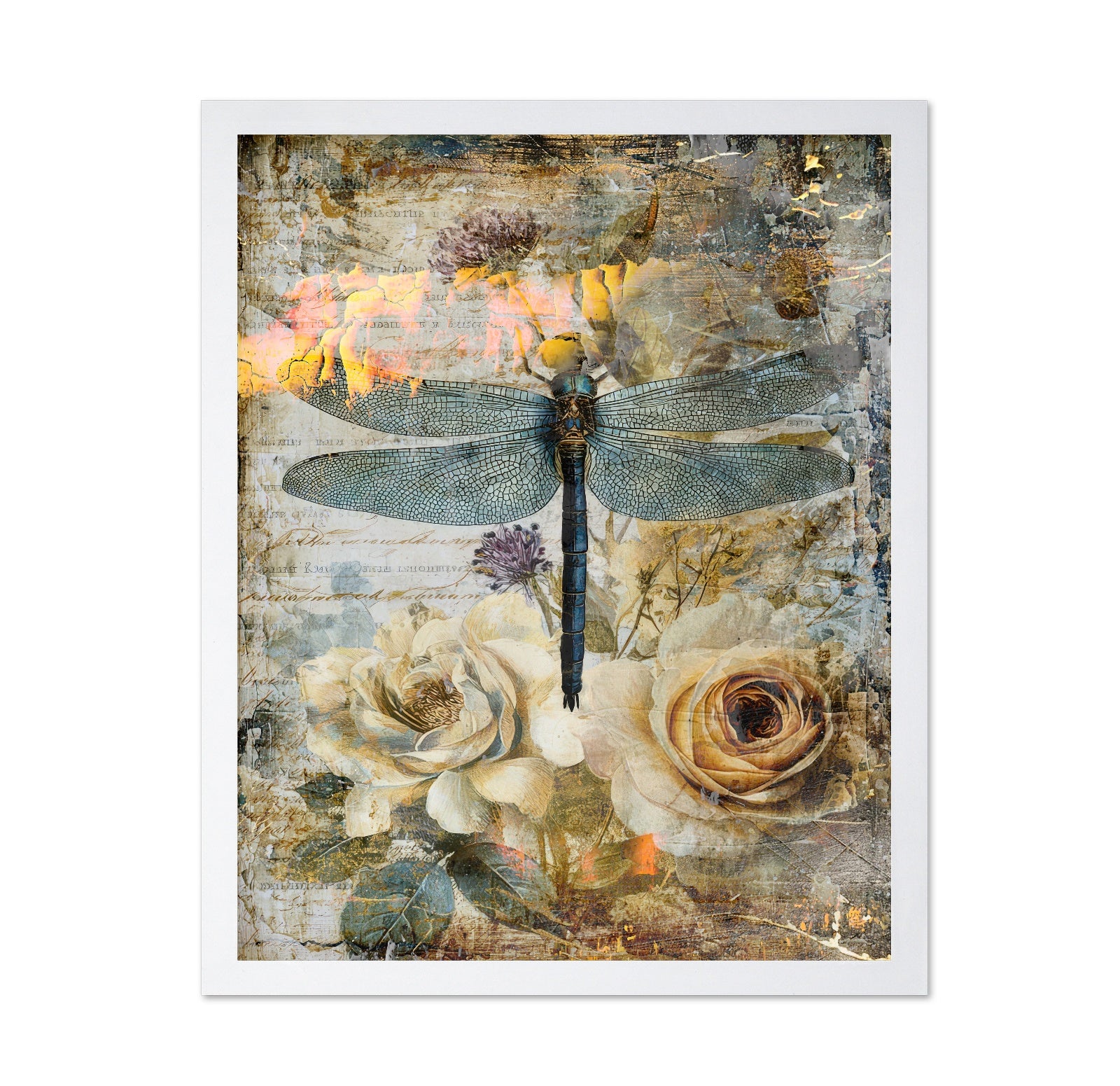 Vintage Dragonfly Floral
