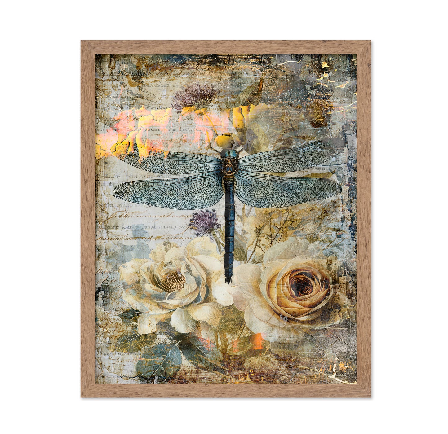 Vintage Dragonfly Floral