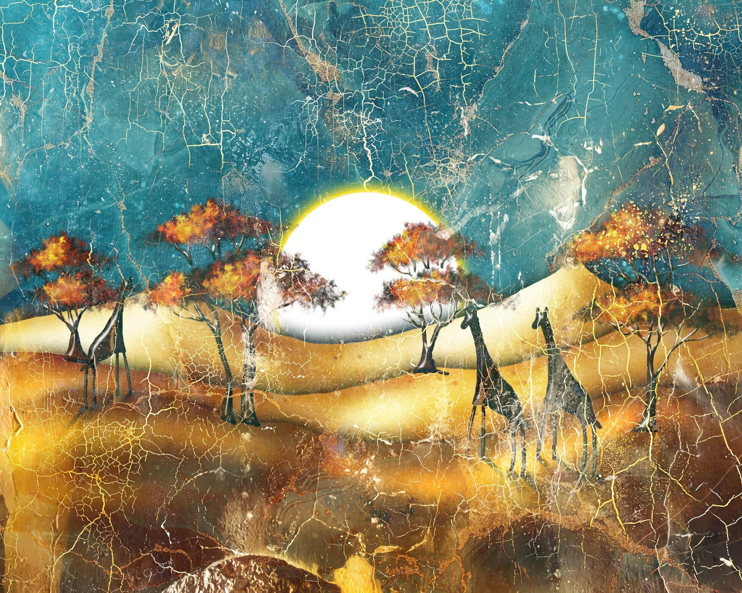 Savanna Sunset Giraffes