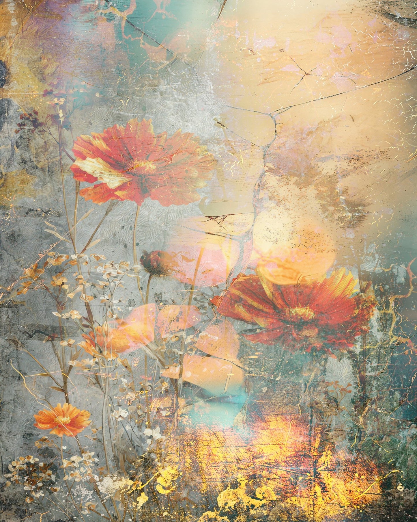 Vintage Floral Portrait No1