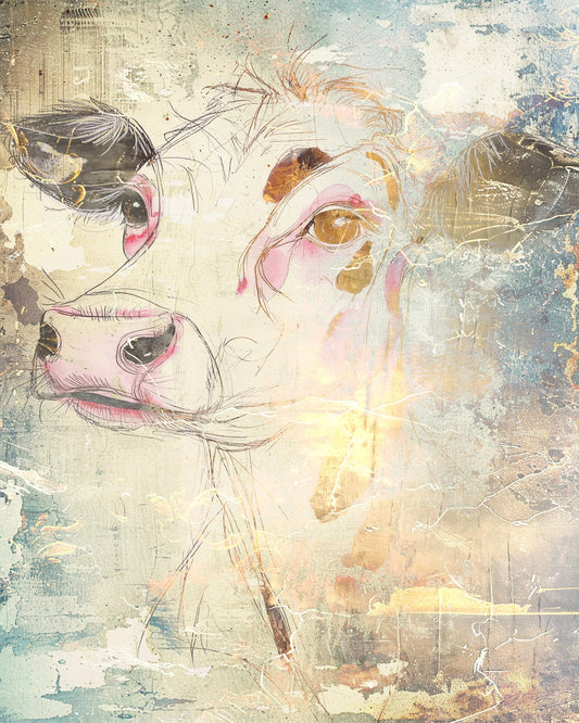 Abstract Cow Portrait