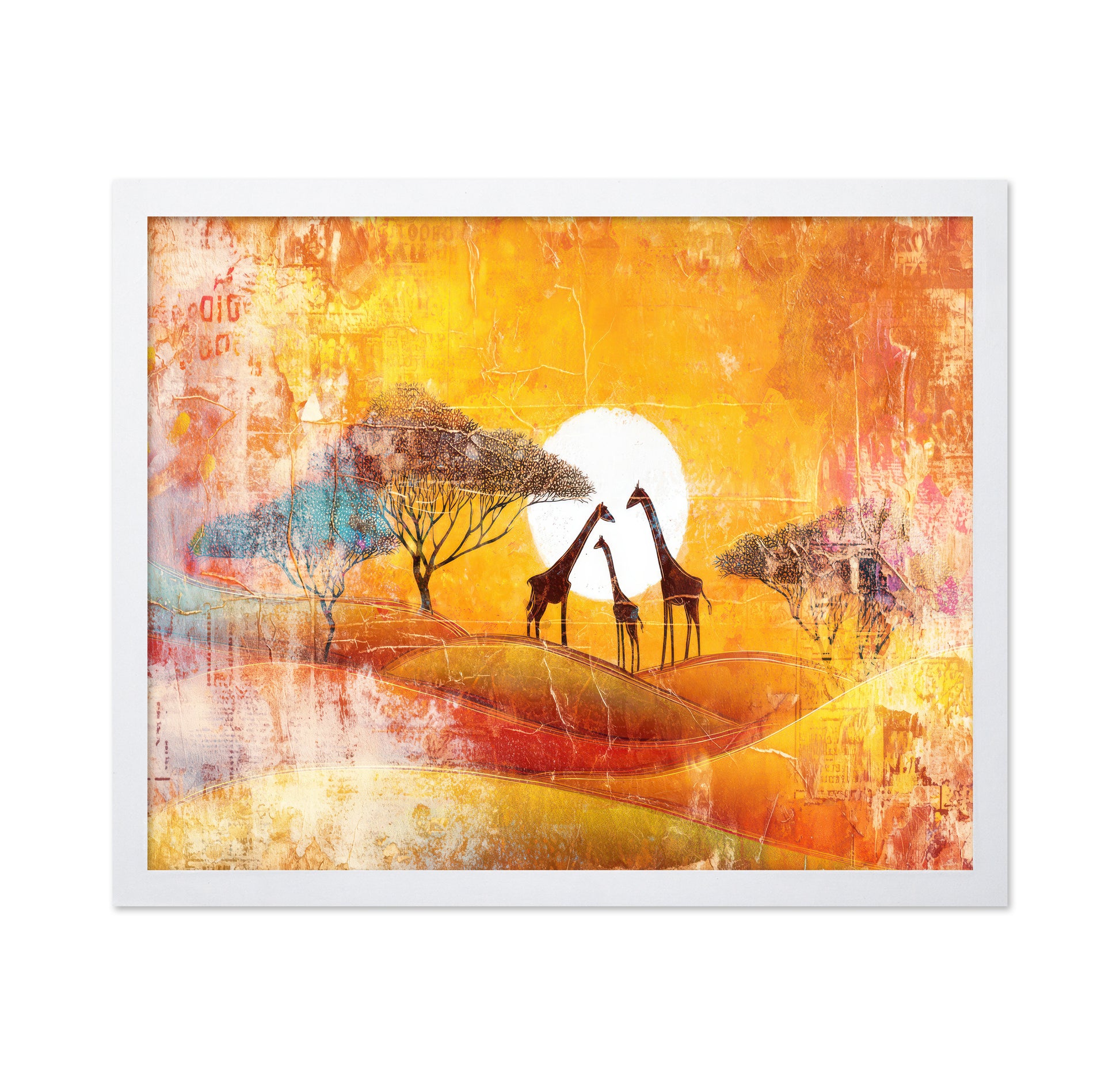 Giraffe Sunset Scene