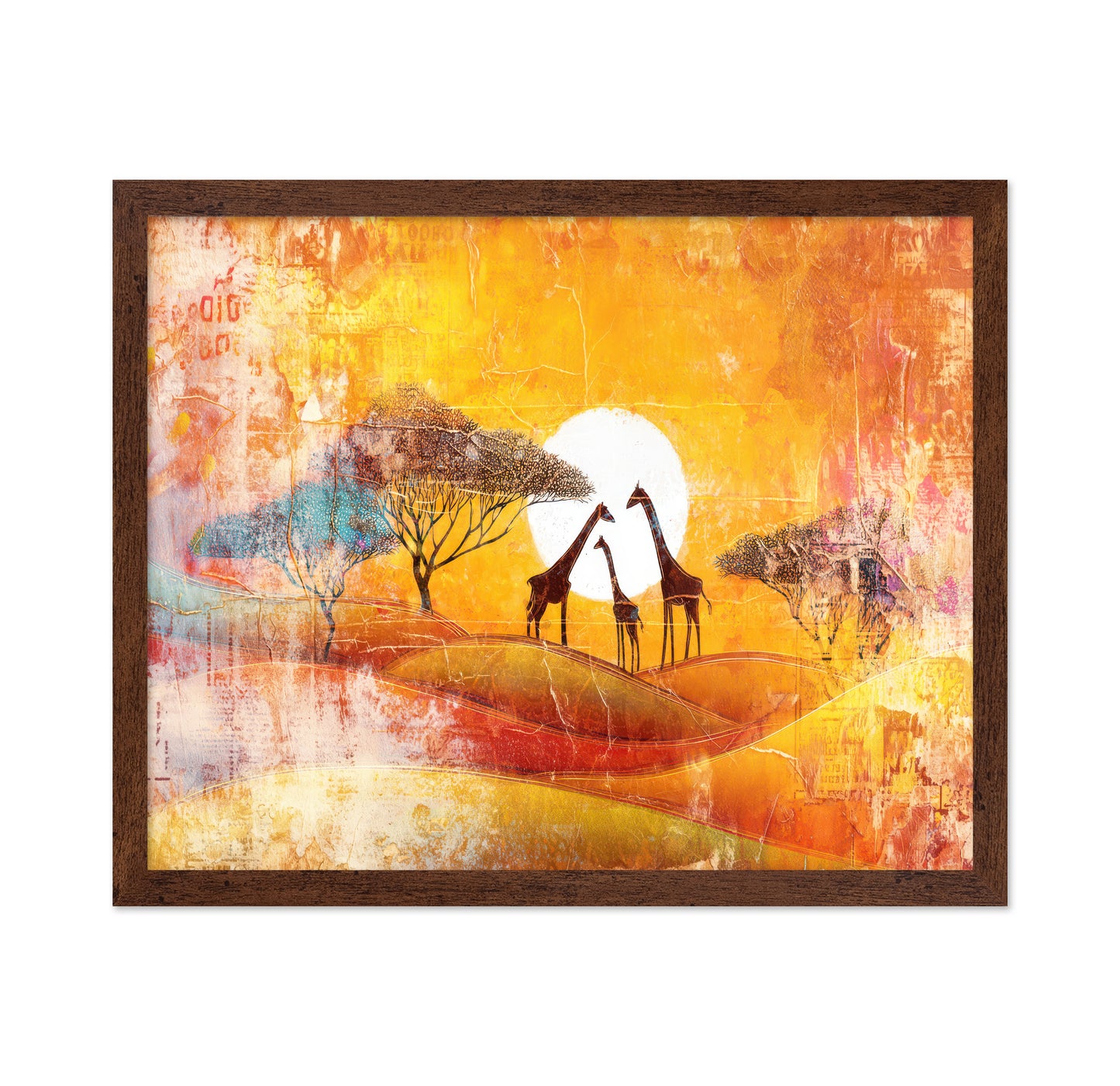 Giraffe Sunset Scene