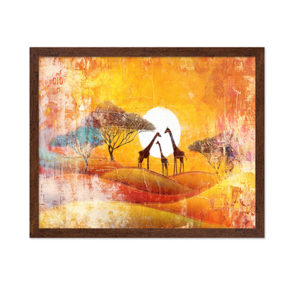 Giraffe Sunset Scene