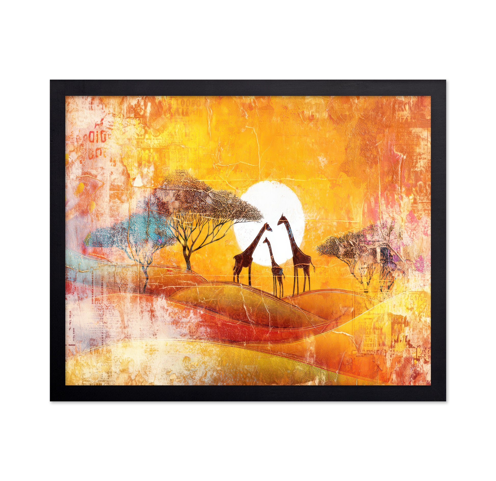 Giraffe Sunset Scene