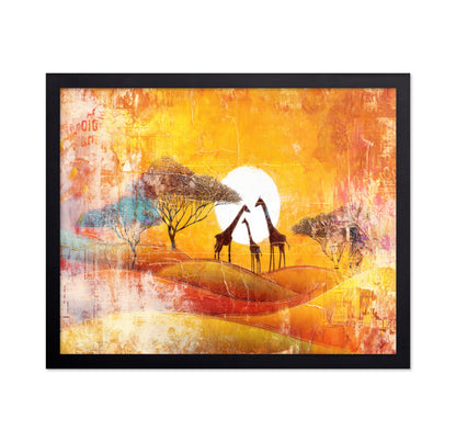 Giraffe Sunset Scene