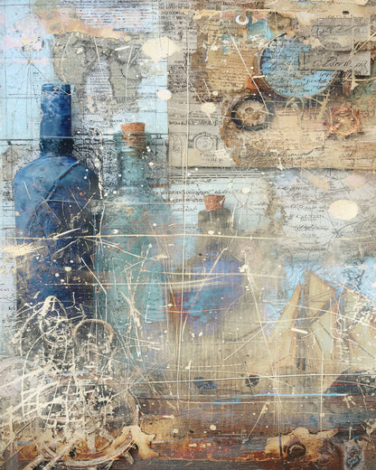 Nautical Bottle Collage