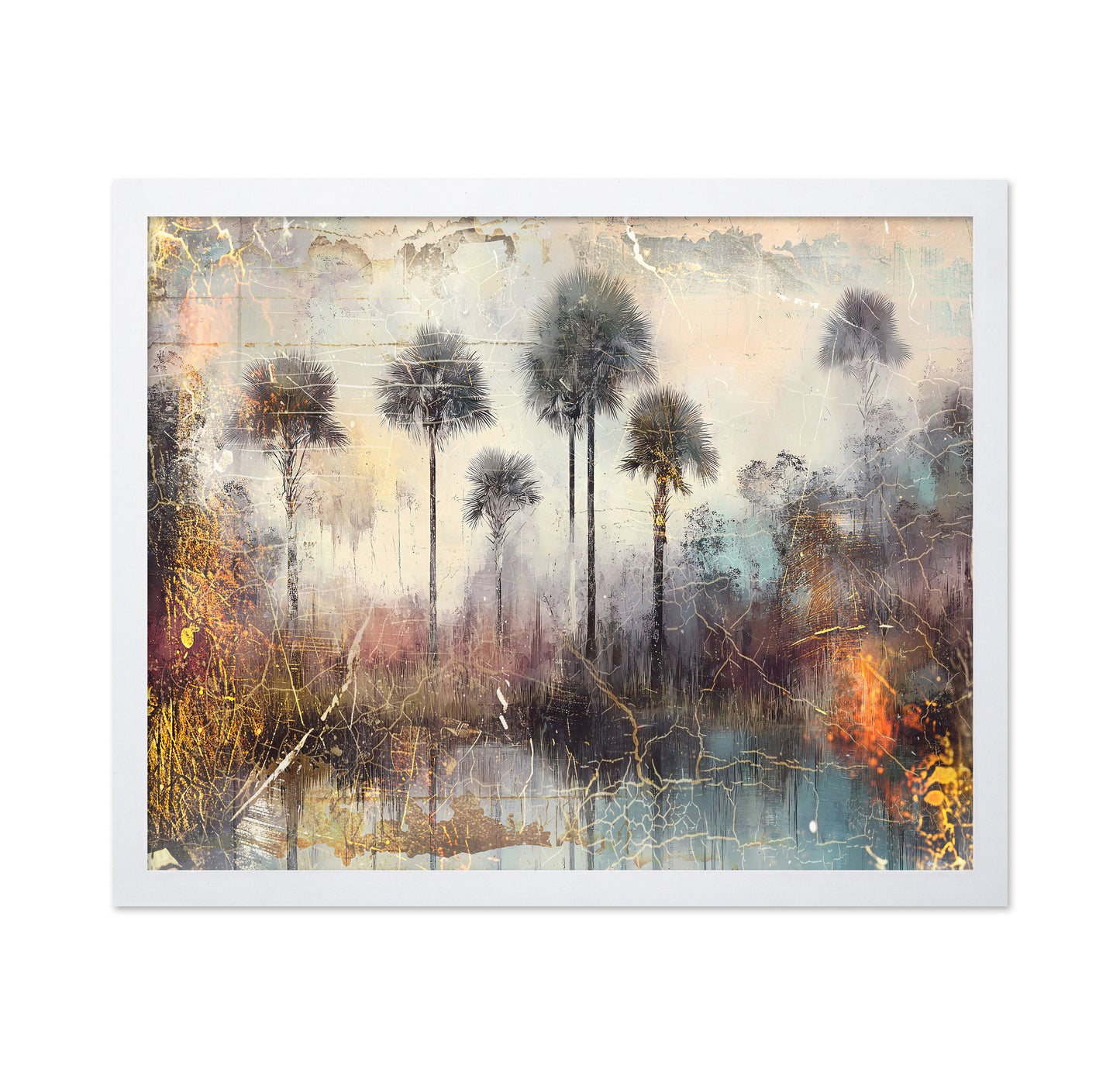Palm Trees Mist Landscape