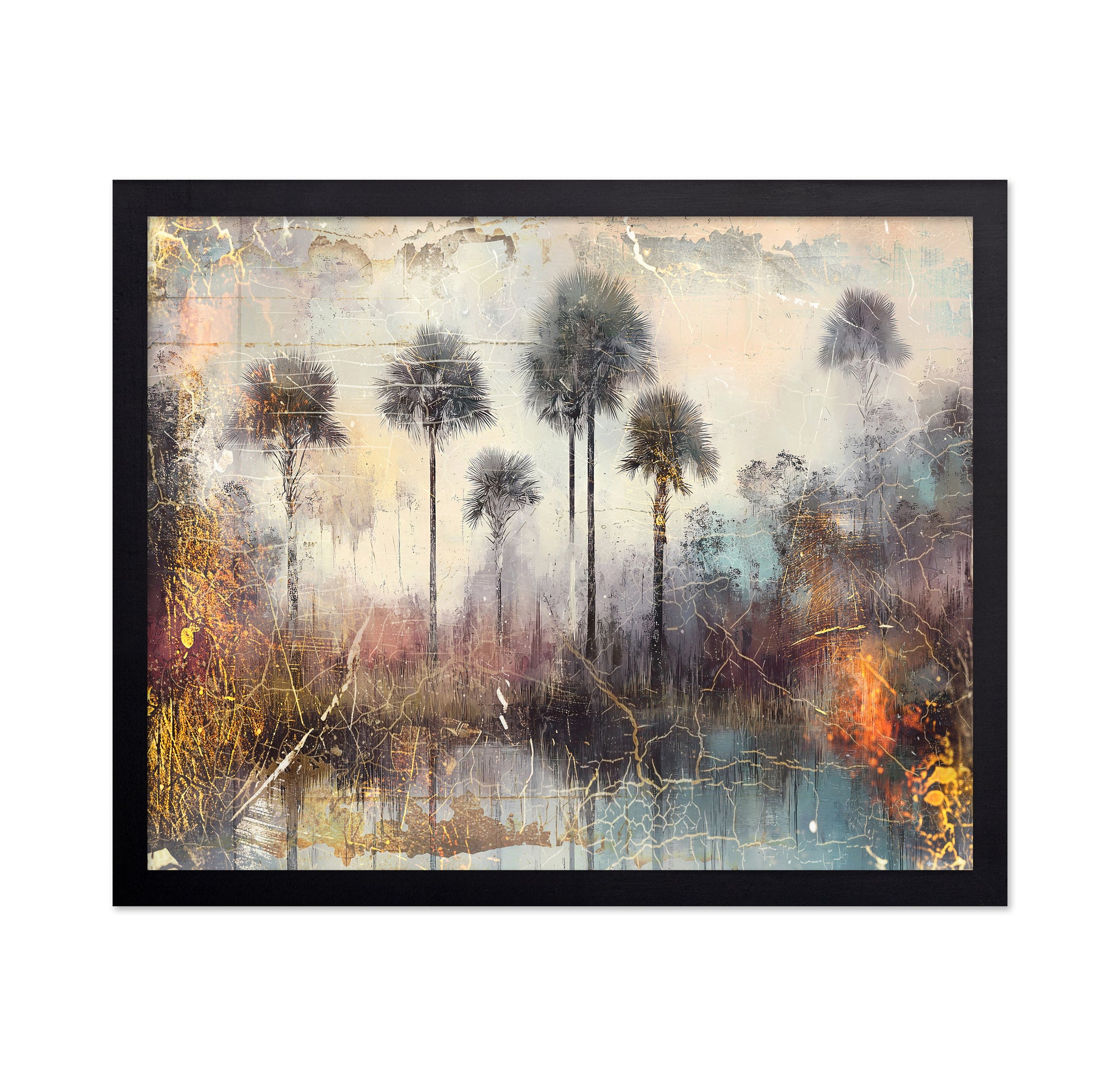 Palm Trees Mist Landscape
