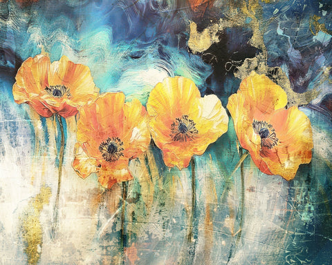 Golden Poppies Abstract