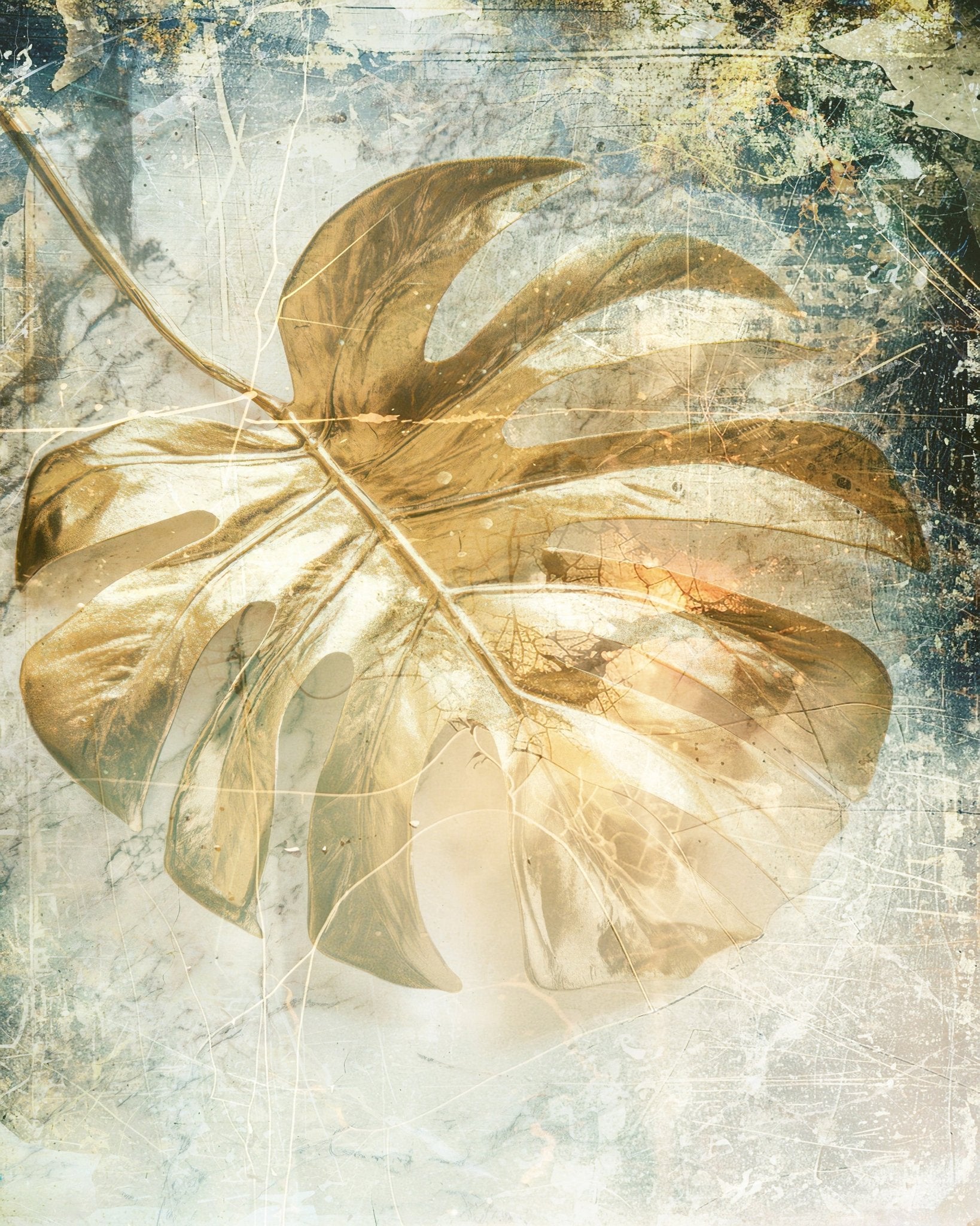 Golden Monstera Leaf