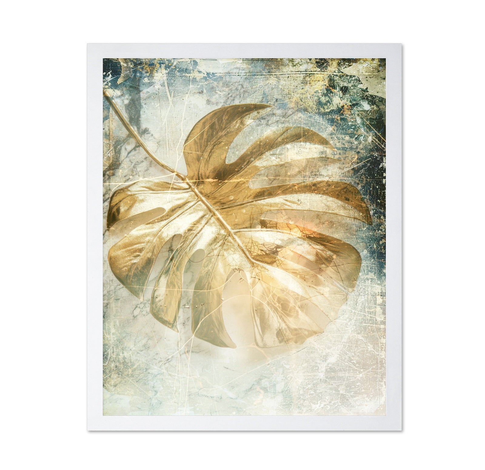Golden Monstera Leaf