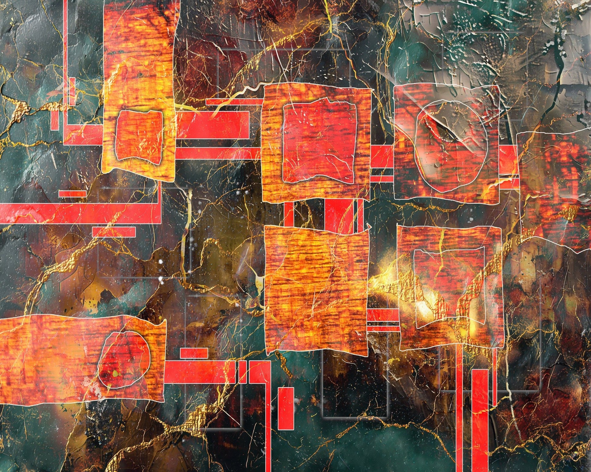 Fiery Abstract Blocks