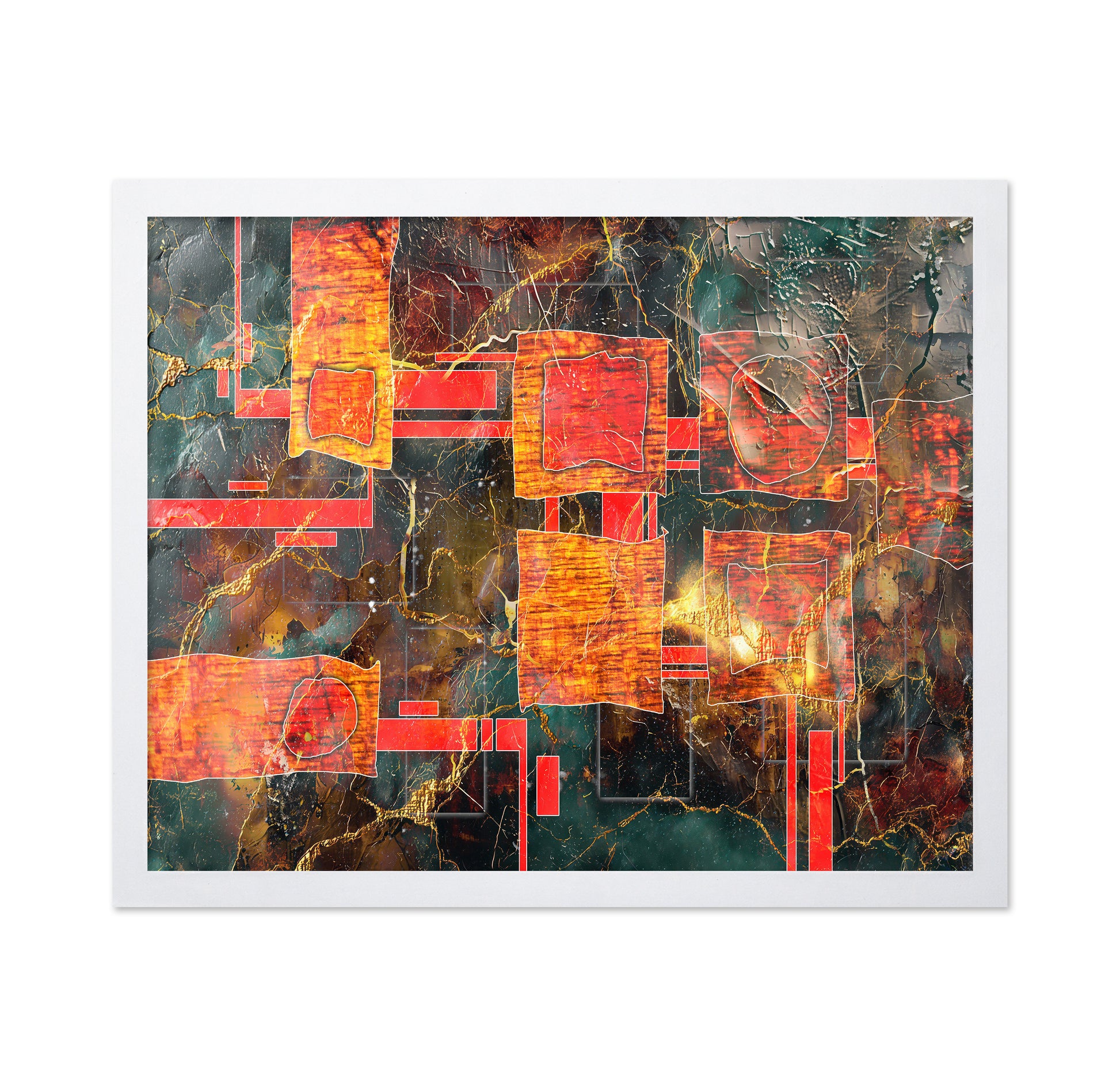 Fiery Abstract Blocks