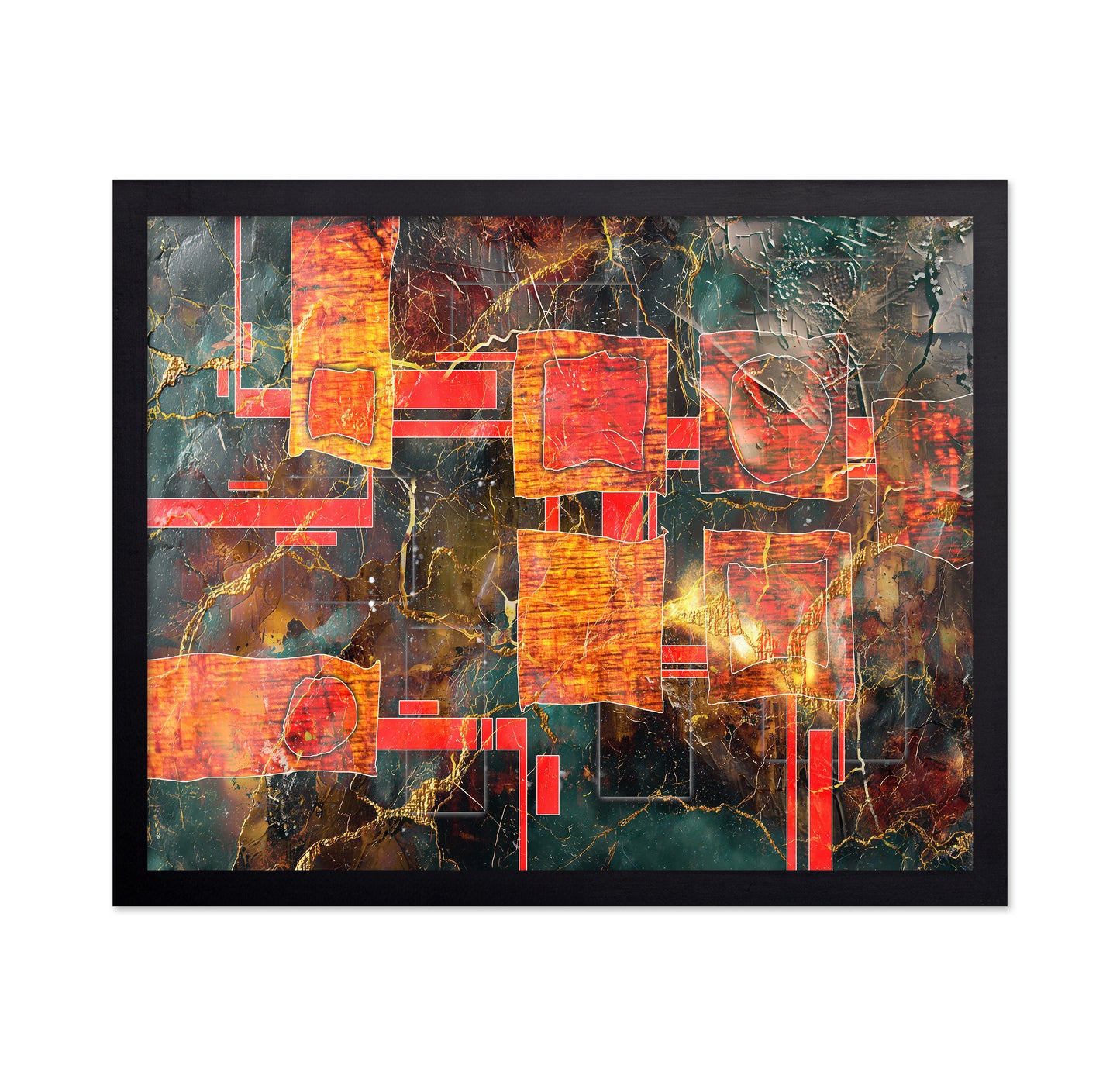 Fiery Abstract Blocks