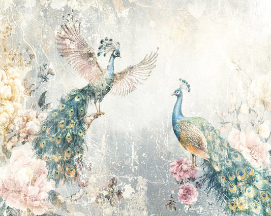 Vintage Peacock Pair