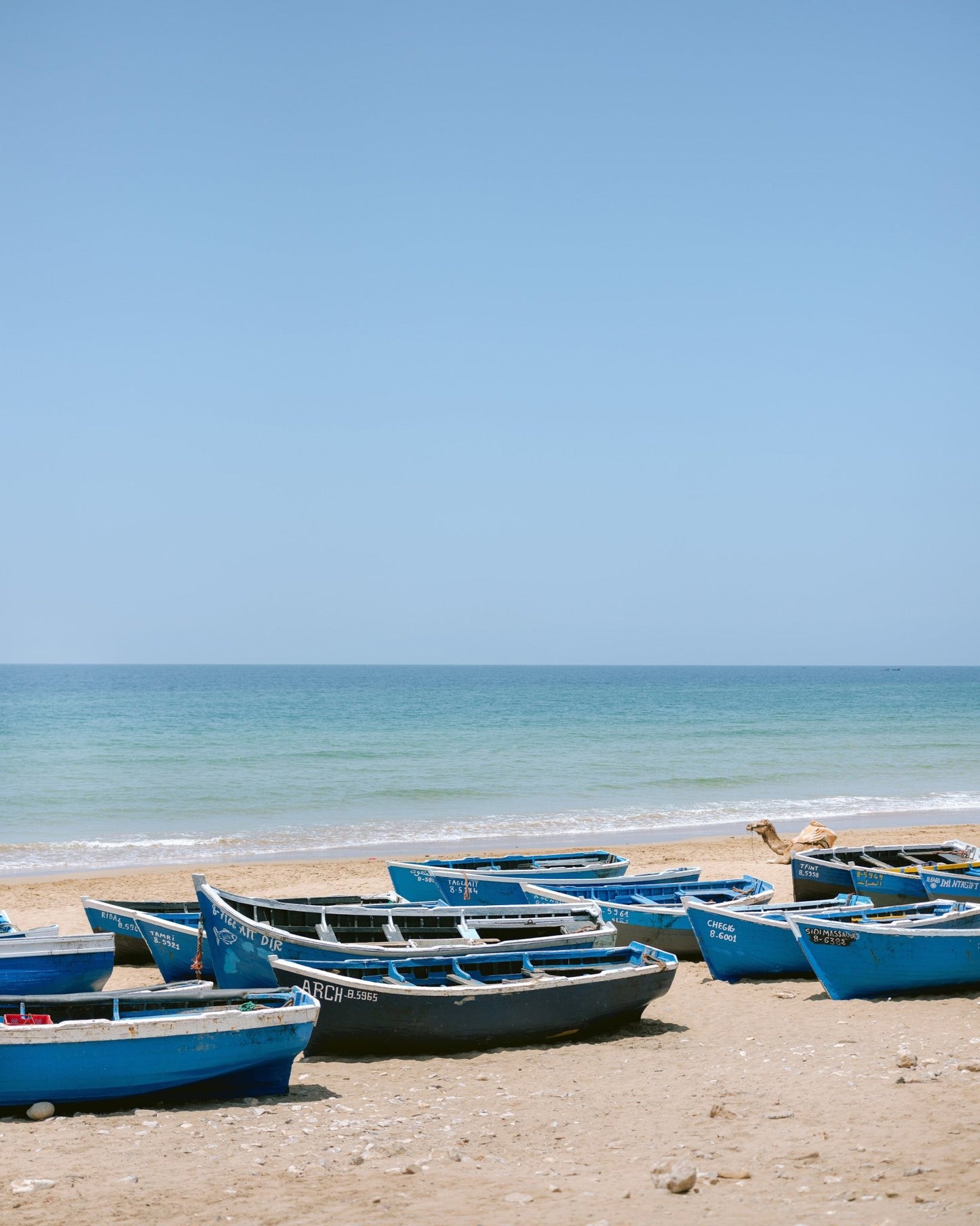 Blue Boats Shore