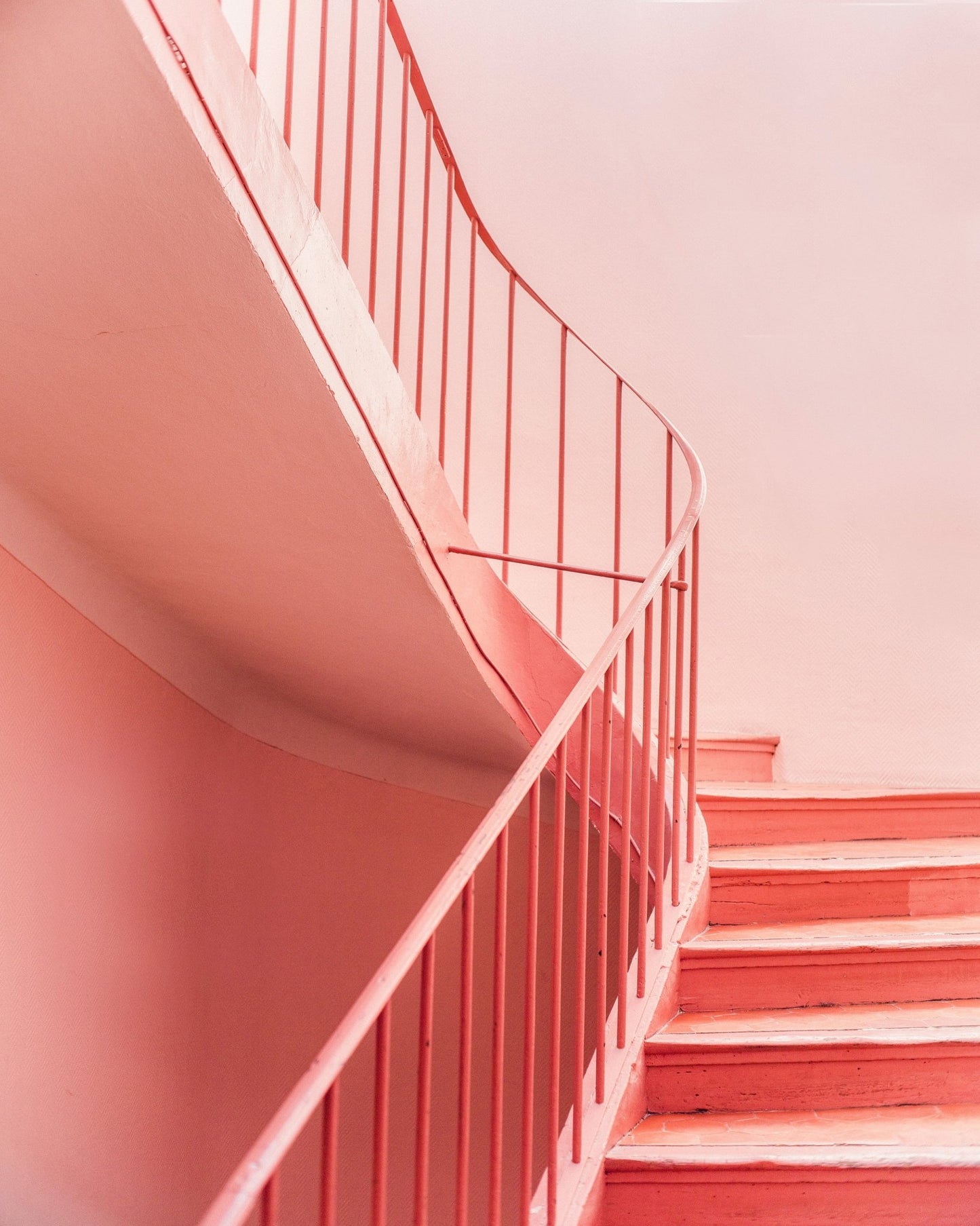 Pink Spiral Stairs