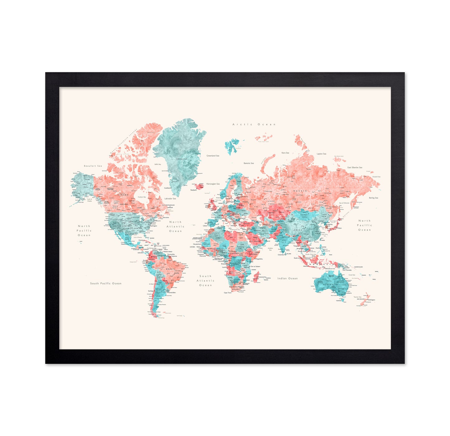 Watercolor World Map No1