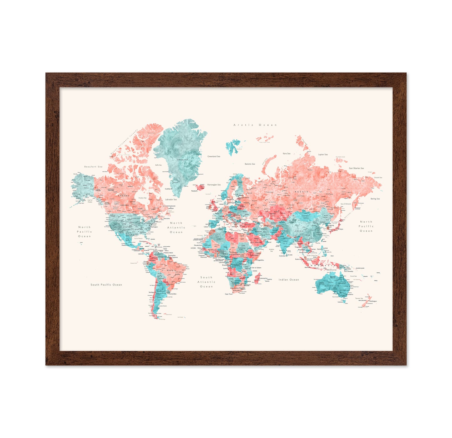 Watercolor World Map No1