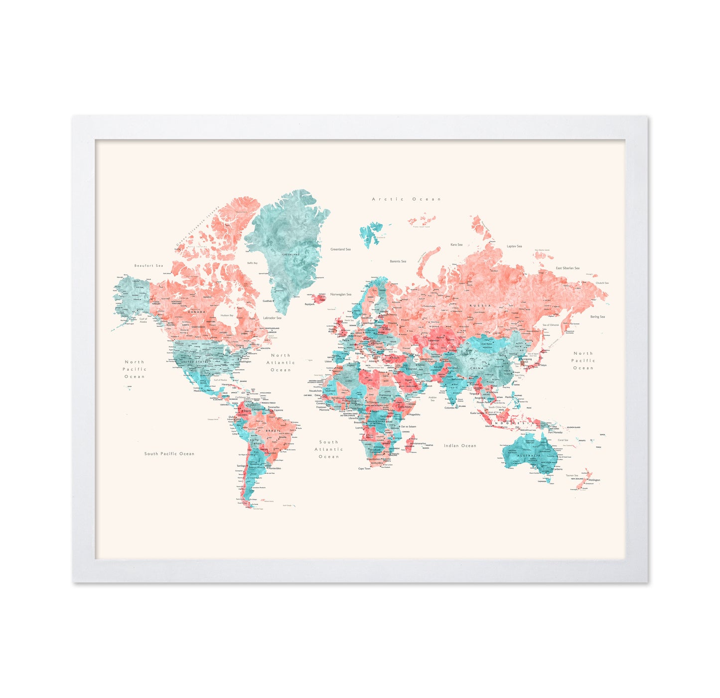 Watercolor World Map No1