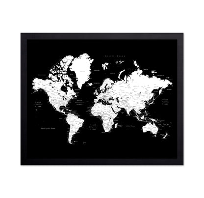 Black & White World Map
