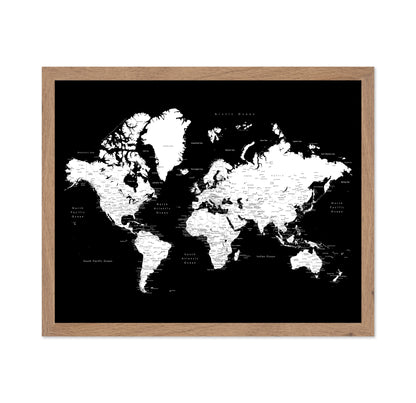 Black & White World Map