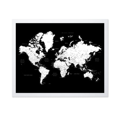 Black & White World Map