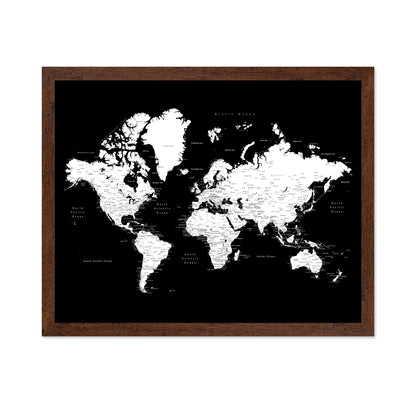 Black & White World Map