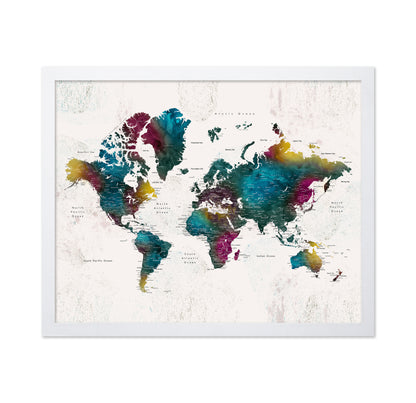 Vibrant Watercolor World Map