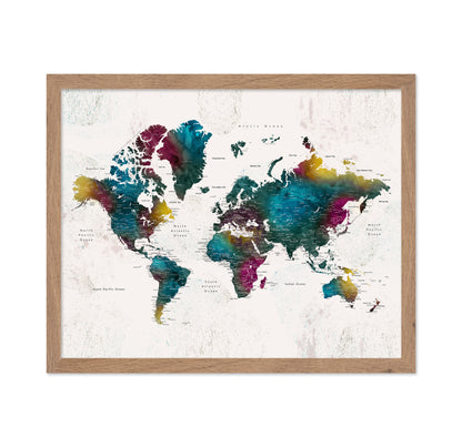 Vibrant Watercolor World Map