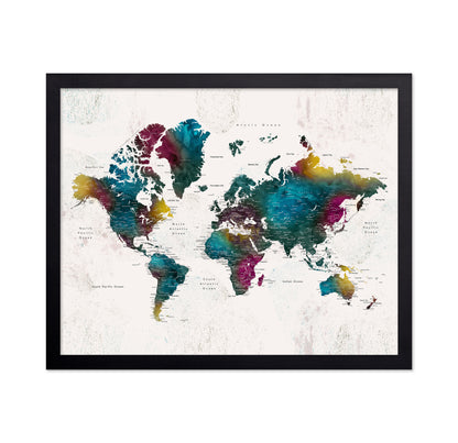 Vibrant Watercolor World Map
