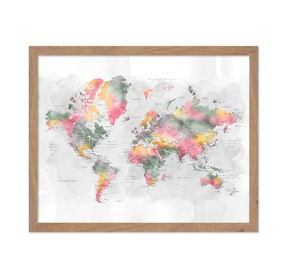 Soft Watercolor World Map