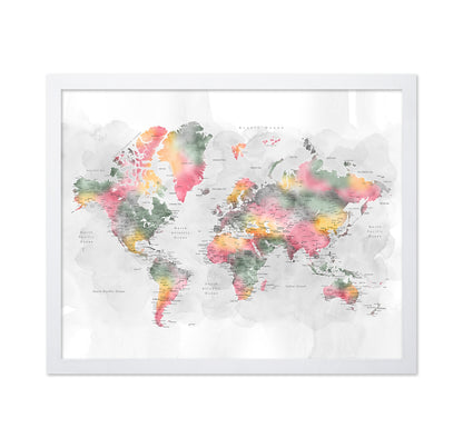 Soft Watercolor World Map