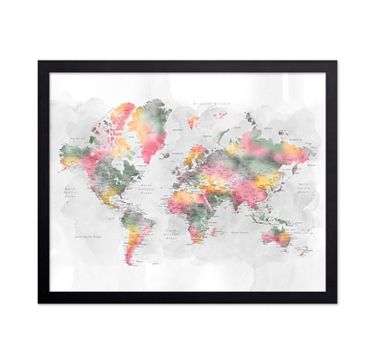 Soft Watercolor World Map