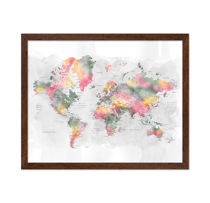 Soft Watercolor World Map