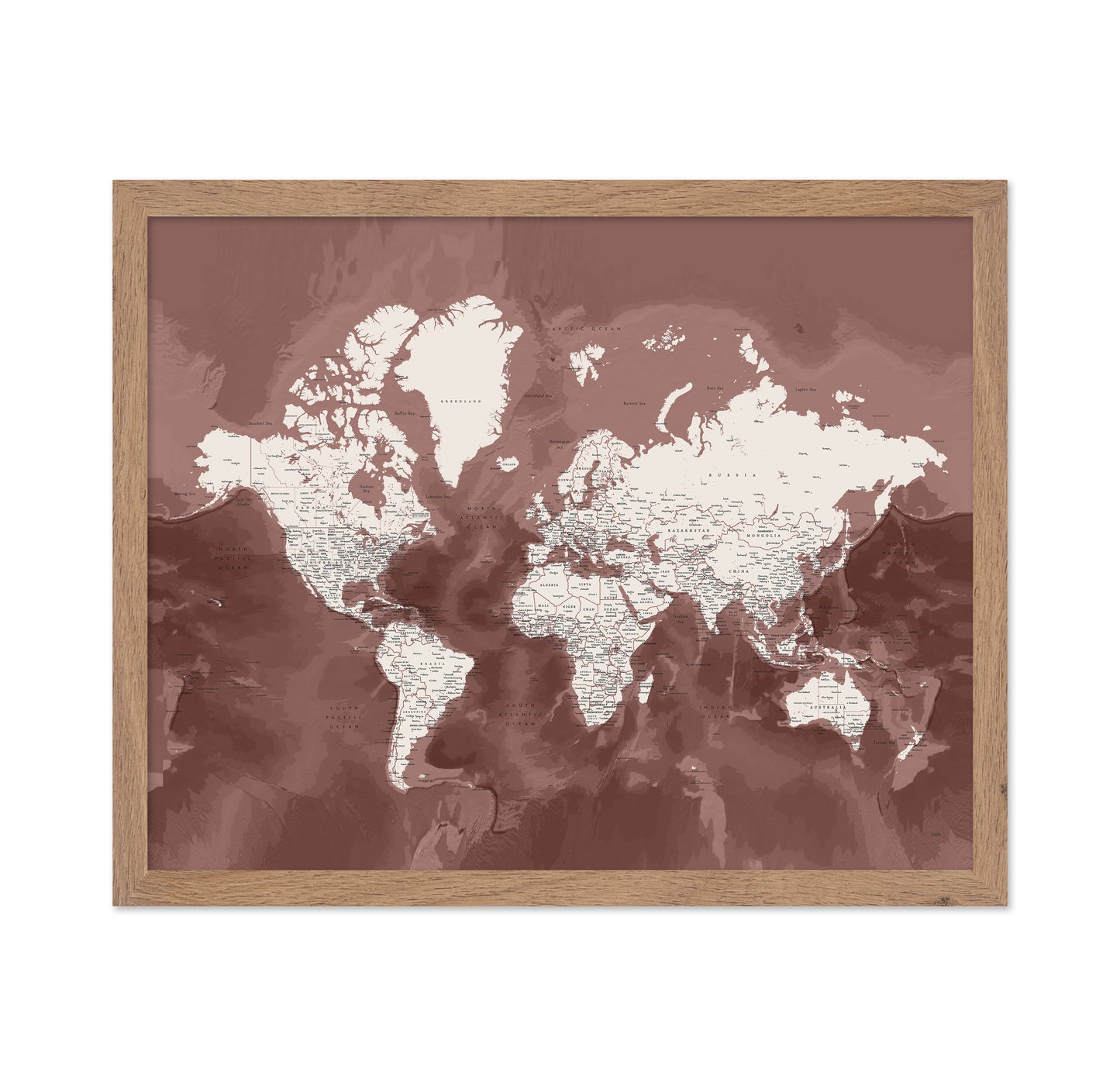 Vintage Sepia World Map with Cities