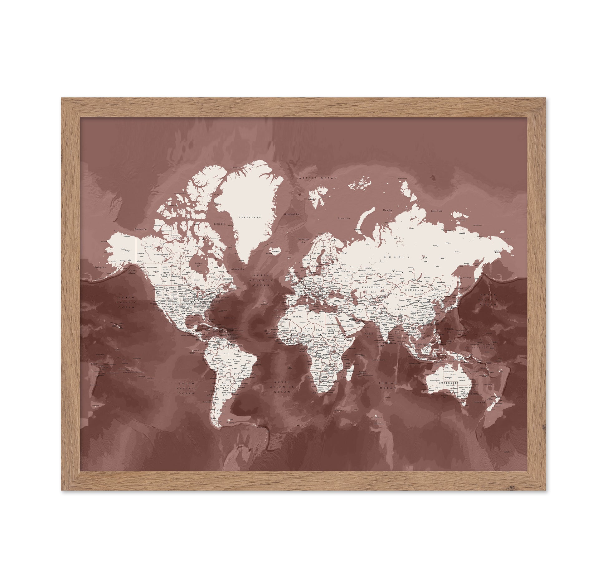 Vintage Sepia World Map with Cities